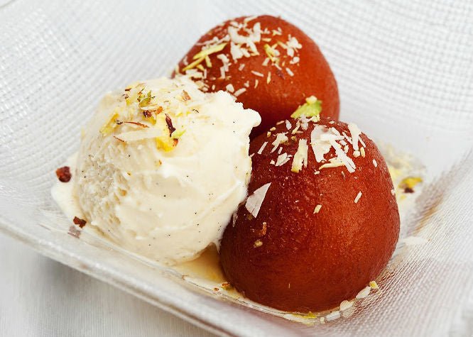 Gulab Jamun with Ice Cream -Eggolicious Indian restaurant